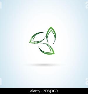 Simple and memorable leaf-shaped, Linear style line vector sign Stock Vector