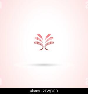Leaf growth Logo skincare abstract design vector template Linear style Stock Vector