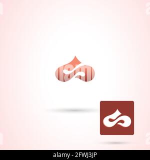Fresh extracts skincare Logo abstract design in Linear style, letter S, and symbol Stock Vector