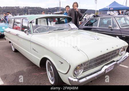 1960 model Ford Falcon deluxe at a Sydney classic car show in pittwater,Australia Stock Photo