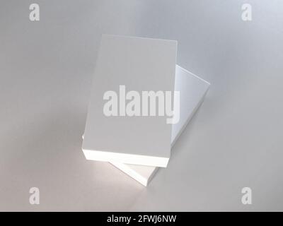 Realistic long White paper or cardboard box mockup for toothpaste ...