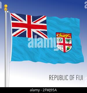 Fiji official national flag, asiatic country, vector illustration Stock Vector