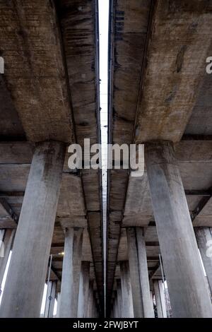 Under M8 motorway overpass, Glasgow Stock Photo