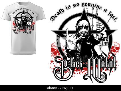 Corpse Paint T-shirt Gothic Black Metal Design Stock Vector