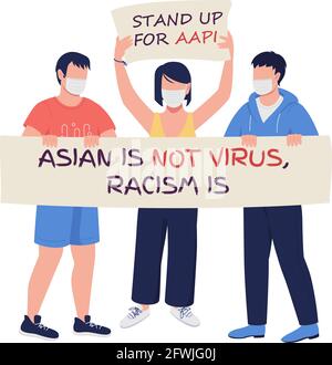 Activists fighting against injustice flat color vector faceless characters Stock Vector