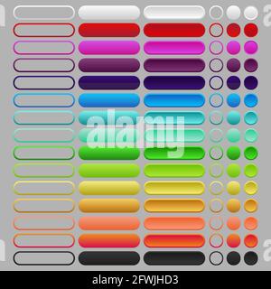 White and blue button in neomorphism style. Stock Vector