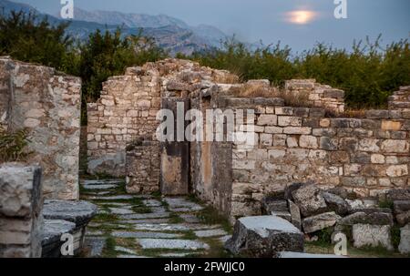 Ruins of the Basilica and cemetery of Manastirine in the ancient Roman city of Salona, near Split, Croatia. Stock Photo