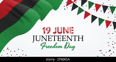 19 June African American Emancipation Day. Juneteenth Freedom Day. 19 June African American Emancipation Day holiday background. Vector illustration Stock Vector