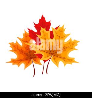 Autumn Falling Leaves Icon Isolated on White Background. Vector Illustration Stock Vector