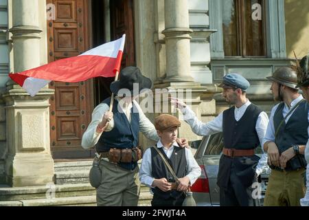 Gliwice, Poland - 15 may 2021 - Reconstruction of fights during the Silesian Uprising Stock Photo