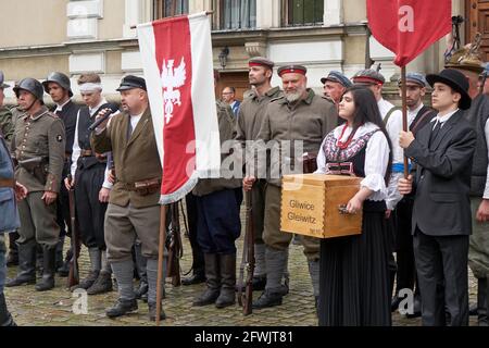 Gliwice, Poland - 15 may 2021 - Reconstruction of fights during the Silesian Uprising Stock Photo