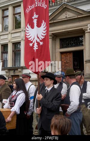 Gliwice, Poland - 15 may 2021 - Reconstruction of fights during the Silesian Uprising Stock Photo