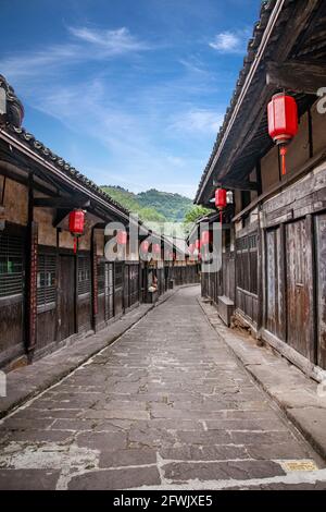 While luzhou, sichuan province gulin county town in peace Stock Photo