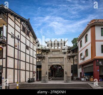 While luzhou, sichuan province gulin county town in peace Stock Photo