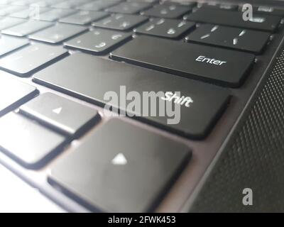 Enter key on keyboard - selective focus Stock Photo