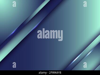 Template design abstract blue gradient stripes overlap layer background with lighting. Vector illustration Stock Vector