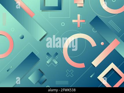 Abstract background geometric gradient shape elements pattern dynamic shape compositions. Vector illustration Stock Vector