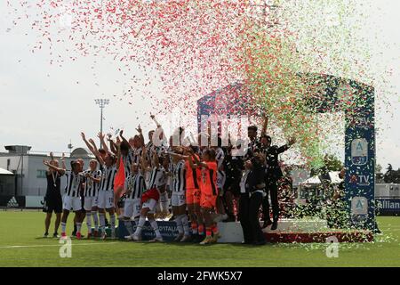 Turin, Italy. 23rd May, 2021. The award ceremony of the Championship 2020-2021 during Juventus FC vs Inter - FC Internazionale, Italian football Serie A Women match in Turin, Italy, May 23 2021 Credit: Independent Photo Agency/Alamy Live News Stock Photo