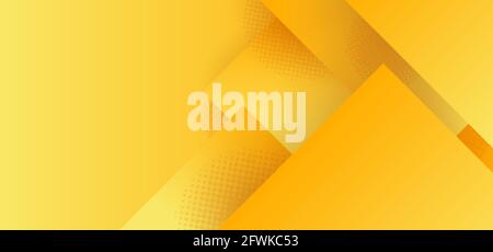 Abstract modern corporate concept yellow geometric square overlapping with halftone background. Vector illustration Stock Vector