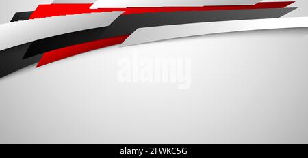 Abstract corporate banner web design red and white geometric diagonal on white background texture technology concept. Vector illustration Stock Vector