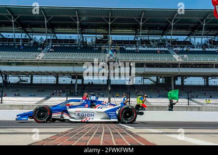 Indianapolis, Indiana, USA. 20th May, 2021. TONY KANAAN (48) of Sao Paulo, Brazil practices for the 105th Running of The Indianapolis 500 at the Indianapolis Motor Speedway in Indianapolis, Indiana. Credit: Walter G Arce Sr Grindstone Medi/ASP/ZUMA Wire/Alamy Live News Stock Photo