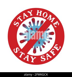 Stay home stay safe logo icon vector isolated on white background Stock Vector