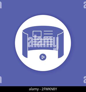 Augmented reality presentation color glyph icon. Digital technology in the workflow. Pictogram for web page, mobile app, promo. UI UX GUI design eleme Stock Vector