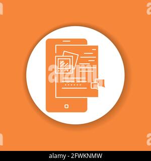 Storytelling color glyph icon. Digital marketing. Pictogram for web page, mobile app, promo. UI UX GUI design element. Stock Vector