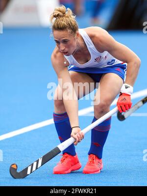 Great Britain's Susannah Townsend in action during day two of the FIH Pro league match at Lee Valley Hockey and Tennis Centre. Picture date: Sunday May 23, 2021. Stock Photo