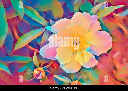 Abstract flowers in pastels Stock Photo