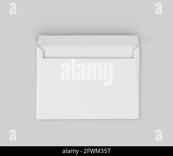 Realistic White Envelope C5/C6 mockup, Blank letter paper, c5 c6 template 3d Rendering isolated on light gray background Stock Photo