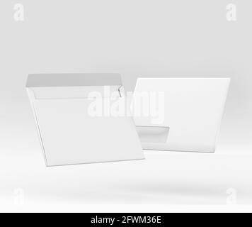 Realistic White Envelope C5/C6 mockup, Blank letter paper, c5 c6 template 3d Rendering isolated on light gray background Stock Photo