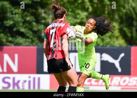 Milan, Italy. 23rd May, 2021. Goalkeeper Selena Delia Babb (#20 AC Milan) during the women Serie A match between AC Milan and Hellas Verona at Vismara Sports Center in Milan, Italy Credit: SPP Sport Press Photo. /Alamy Live News Stock Photo