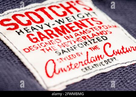 hoop web Kreunt Vintage Scotch and Soda heavy-weight garments label Stock Photo - Alamy