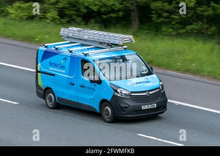 British Gas Homecare Hive home engineer driving on the M6 motorway near  Preston in Lancashire, UK Stock Photo - Alamy