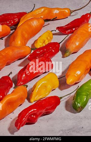 The colors of chili pepper Stock Photo