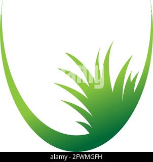 Natural Grass icon logo design vector template illustration Stock Vector