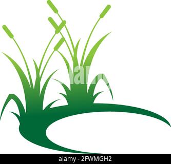 Natural Grass icon logo design vector template illustration Stock Vector
