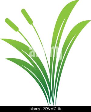 Natural Grass icon logo design vector template illustration Stock Vector