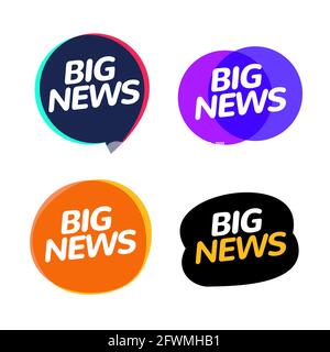 Big news badge announcement. Big release speech bubble journalism information concept Stock Vector