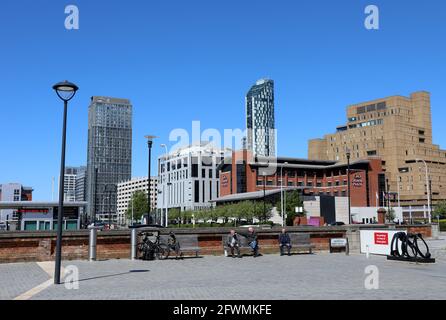 Georges Pier Head at Liverpool in summer Stock Photo