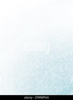 Simple minimal background with gradient by binary code. Digital vector graphic pattern Stock Vector