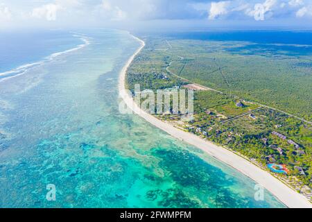 Aerial view to ocean waves. Blue water background. Dramatic colo Stock Photo