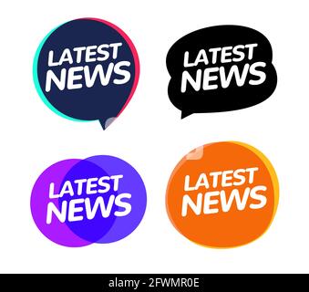 Latest news badge announcement. News speech bubble journalism information concept Stock Vector