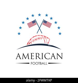 American sport football logo vector illustration design template Stock Vector