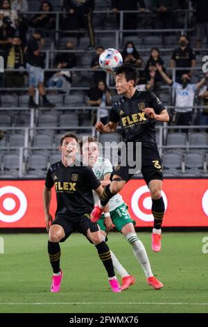 Los Angeles FC defender Kim Moon-Hwan (33) during a MLS game against the  Colorado Rapids, Saturday, May 22, 2021, in Los Angeles, CA. LAFC defeated  th Stock Photo - Alamy