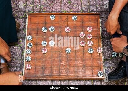 Xiangqi, also called Chinese chess, is a strategy board game for two players. It is one of the most popular board games in China, and is in the same f Stock Photo