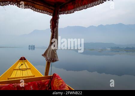 Srinagar, India. Shikara floats on Dal Lake Stock Photo