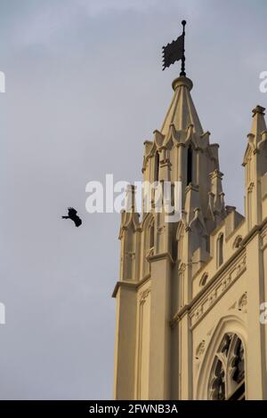 Kolkata, India. Architectural detail of Saint Pauls Cathedral Stock Photo