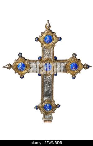 ornate altar cross from Italy possibly Franciscan 1500 ad Stock Photo